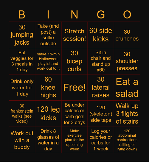 HALLOWEEN PUFF INTO TUFF #4 (10-24 to 10-30) Bingo Card