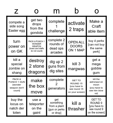call of duty black ops 3 Bingo Card