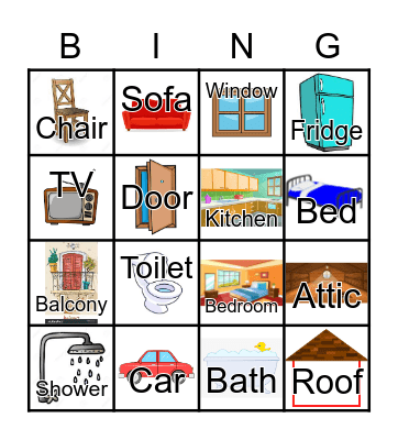 Parts of the House Bingo Card