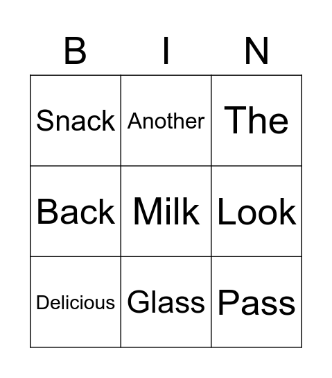Words to know Bingo Card