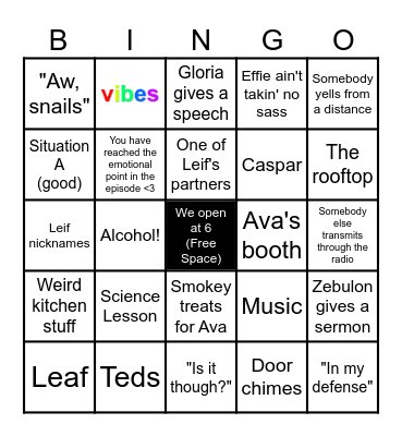 Midnight Bingo Card