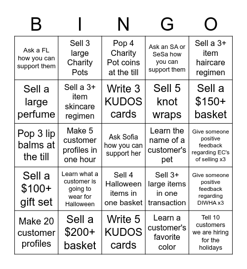 While Camille is Away Bingo Card