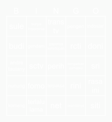𓂃𓈒 ⊹ ° . ˚ ⩩ 𓄧 Bingo Card