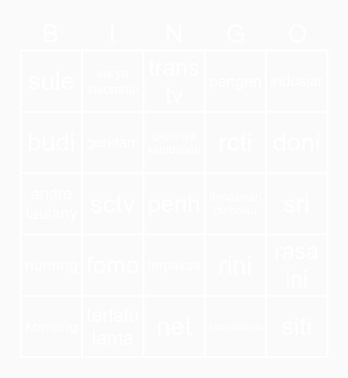 𓂃𓈒 ⊹ ° . ˚ ⩩ 𓄧 Bingo Card