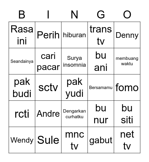 Bingo Card