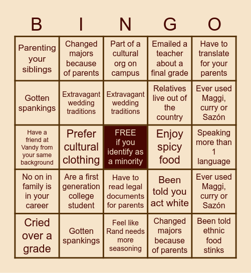 ASU x MAPS Bingo Card