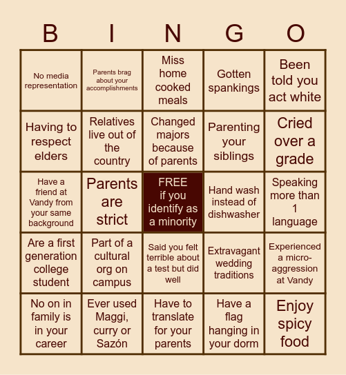 ASU x MAPS Bingo Card