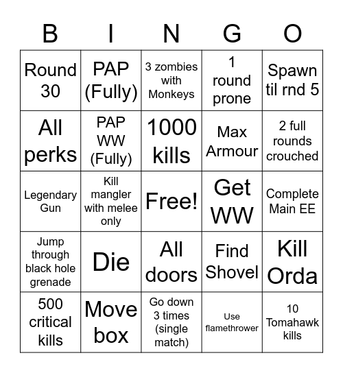 Firebase Z Bingo Card