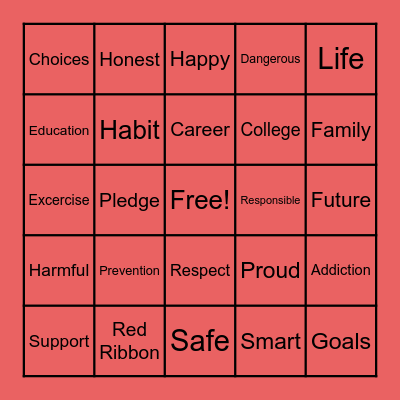 Red Ribbon Bingo Card