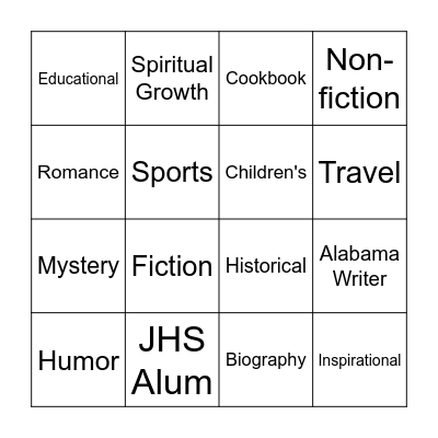 Book Lovers Bingo Card