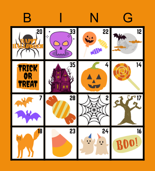 Happy Halloween Bingo Card