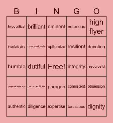 Inspiring People 1 Bingo Card