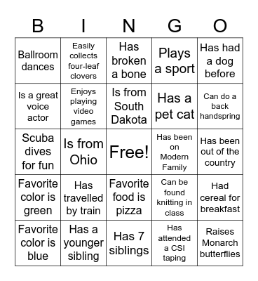 FIND SOMEONE WHO... Bingo Card