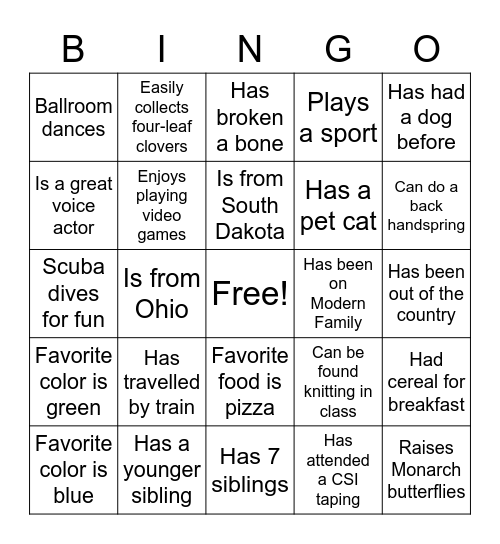 FIND SOMEONE WHO... Bingo Card