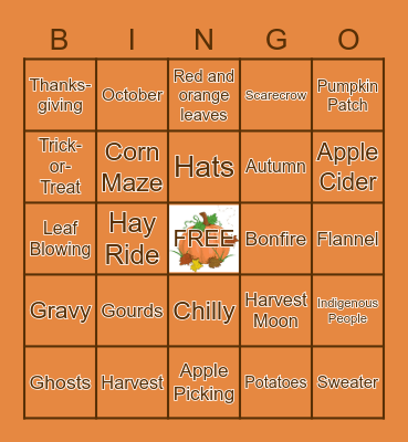 FALL Bingo Card