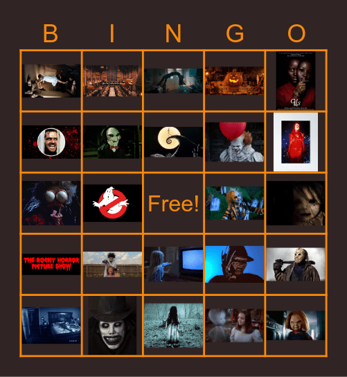 Halloween Movie Bingo Card