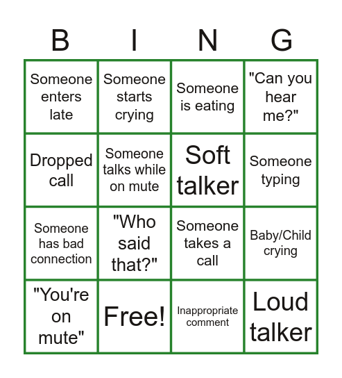 Yasmeen's Virtual Farewell Bingo Card