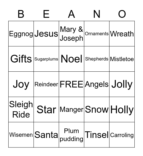 Christmas Bingo Card