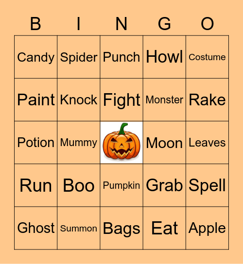 Halloween Bingo Card