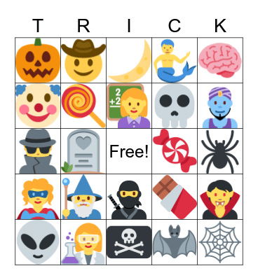 Halloween Bingo Card