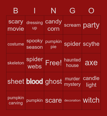 halloween Bingo Card