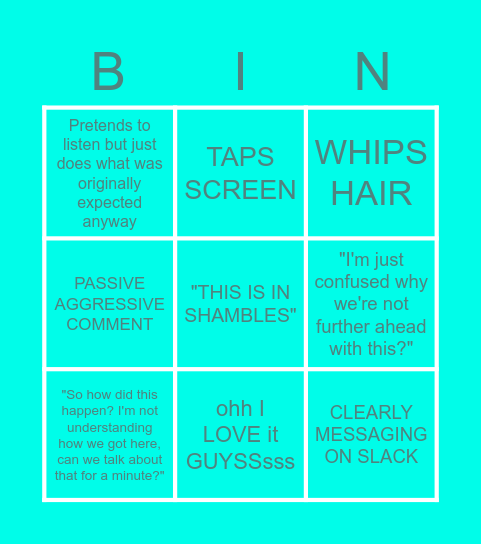 WHAT Bingo Card