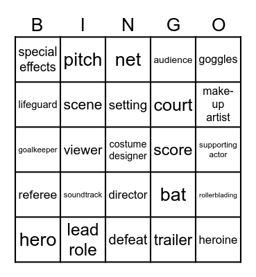 Sport and Films Bingo Card