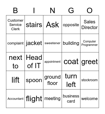 Units 1 and 2 Bingo Card