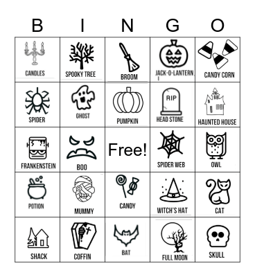 Halloween Bingo Card