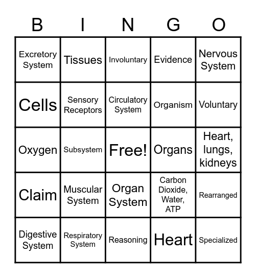 Unit 1 Review Bingo Card