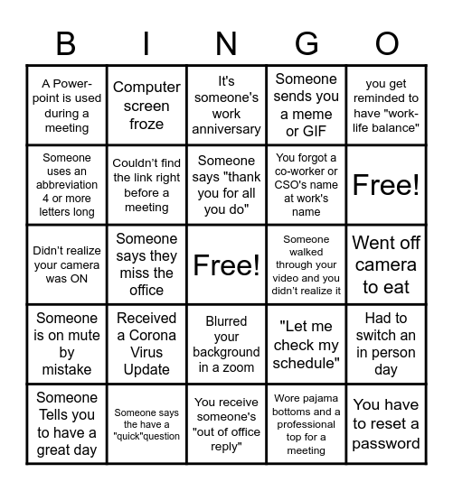 Bingo Card