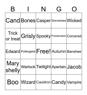 Halloween Bingo Card