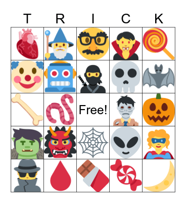 Halloween Bingo Card