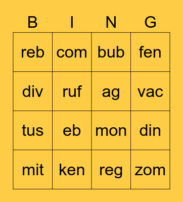 October NWF Connect 4 Bingo Card