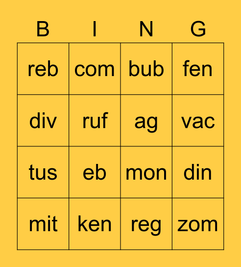 October NWF Connect 4 Bingo Card
