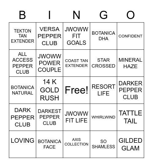 50% OFF LOTIONS Bingo Card