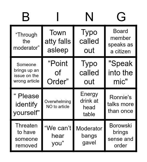 CHARLTON BINGO Card