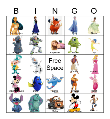 Disney Bingo Card