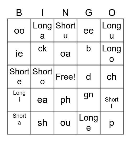 What Sound??? Bingo Card