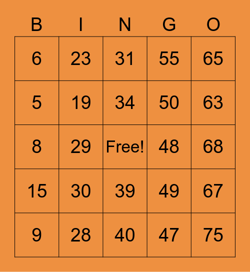 Happy Halloween! Bingo Card