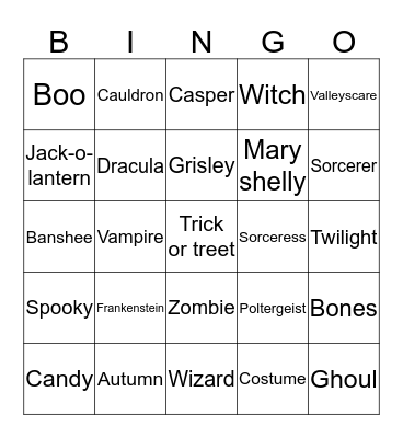 HALLOWEEN Aaqil Jaffer Bingo Card