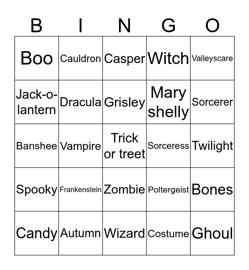 HALLOWEEN Aaqil Jaffer Bingo Card