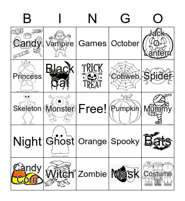 Happy Halloween Bingo Card