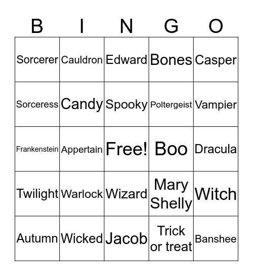 Halloween- Alexis Dicken Bingo Card