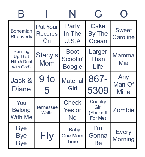 Singo Bingo Card