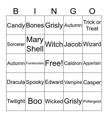 Monsters Town-Aly Bingo Card