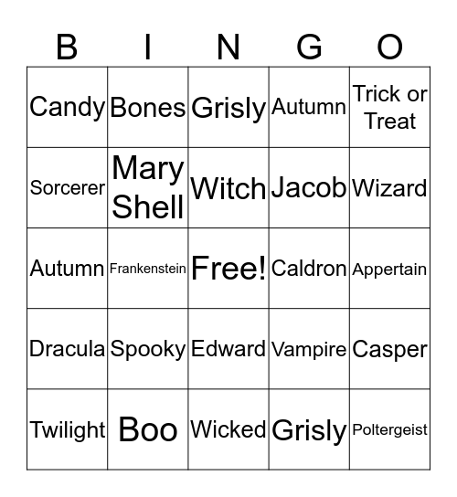 Monsters Town-Aly Bingo Card