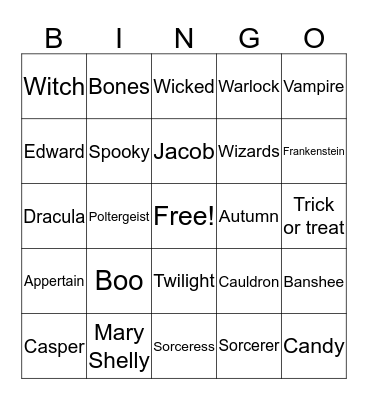 Halloween-Anna Fier Bingo Card