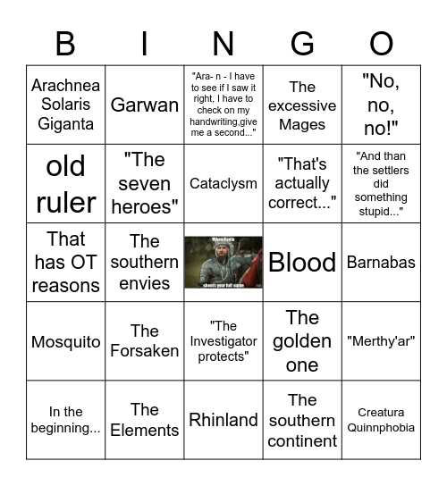 Knowledge Call Bingo Card