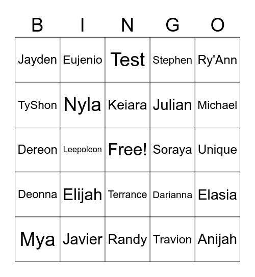 PSAT BINGO Card